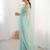 turquoise beads and stones embellished net party wear saree