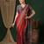 red bandhani ethnic printed crepe saree