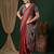 red bandhani ethnic printed crepe saree