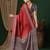 red bandhani ethnic printed crepe saree