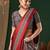 red bandhani ethnic printed crepe saree