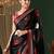 black polka dot crepe saree