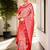 pink ethnic motifs zari kanjeevaram silk blend saree