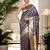 navy blue woven design zari kanjeevaram silk blend saree