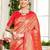 red woven design kanjeevaram silk blend saree