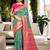 turquoise woven design zari kanjeevaram silk blend saree
