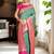 turquoise woven design zari kanjeevaram silk blend saree
