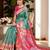 turquoise woven design zari kanjeevaram silk blend saree