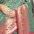 turquoise woven design zari kanjeevaram silk blend saree