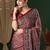 maroon ethnic motifs crepe saree
