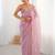 pink embellished border sequinned net saree