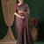 red ethnic motifs ajrak crepe saree with blouse piece