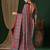 red ethnic motifs ajrak crepe saree with blouse piece