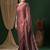 red ethnic motifs ajrak crepe saree
