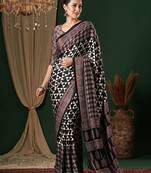 black crepe saree
