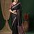 black bandhani crepe saree