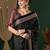 black bandhani crepe saree