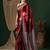 red crepe saree with blouse