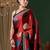 red crepe saree with blouse