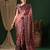 red ethnic printed crepe designer saree