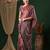 red ethnic printed crepe designer saree