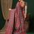 red ethnic printed crepe designer saree