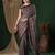 black ethnic motifs ajrak crepe saree