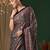 black ethnic motifs ajrak crepe saree