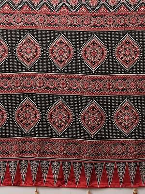 black ethnic motifs ajrak crepe saree 5