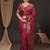 Magenta woven design zari silk blend banarasi saree