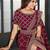 Magenta embellished bandhani saree