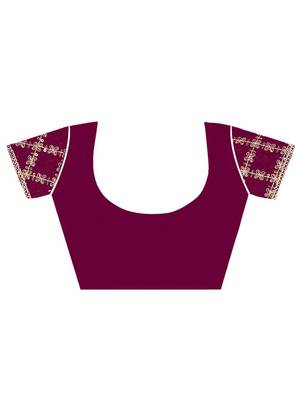Magenta embellished bandhani saree 5