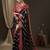 navy blue navy blue & red woven design zari georgette kanjeevaram saree