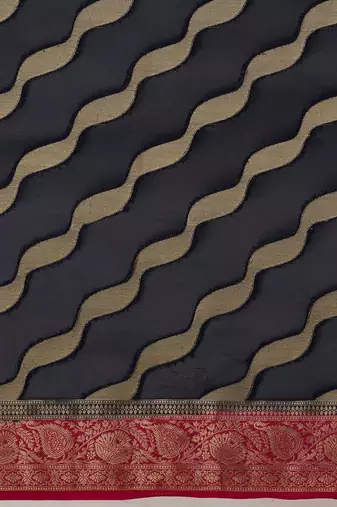 navy blue navy blue & red woven design zari georgette kanjeevaram saree