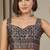 black ethnic motifs ajrak crepe ready to wear block print saree