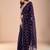 Purple floral sequinned tissue saree