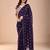 Purple floral sequinned tissue saree