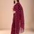 Maroon floral sequinned tissue saree