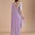 Lavender floral sequinned tissue saree