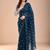 Blue floral sequinned tissue saree