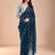 Blue floral sequinned tissue saree