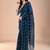 Blue floral sequinned tissue saree