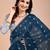 Blue floral sequinned tissue saree