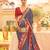 Navy blue ethnic printed zari patola saree