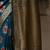Teal floral zari silk blend heavy work banarasi saree