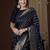 navy blue ethnic motifs zari satin saree