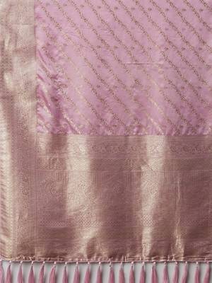 pink ethnic motifs zari satin kanjeevaram saree 5