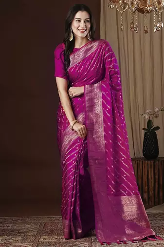 pink woven design zari satin kanjeevaram saree