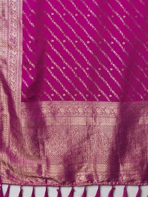 pink woven design zari satin kanjeevaram saree 5