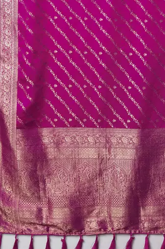 pink woven design zari satin kanjeevaram saree